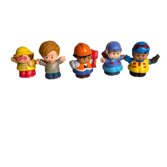 Fisher Price Little People Lot Of 5 Assorted Figures Fisherman Construction Toy - Picture 1 of 3